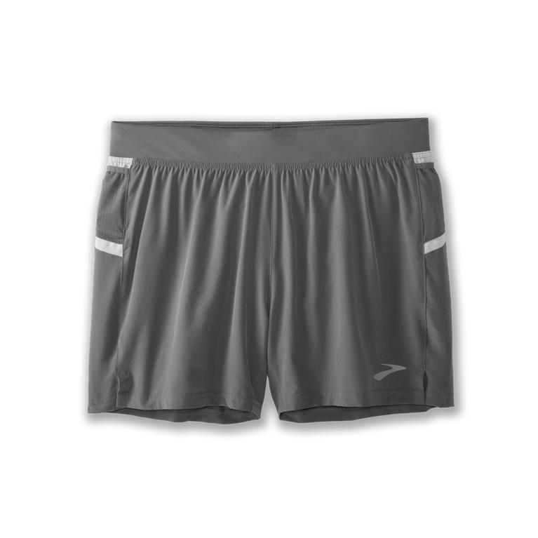 Brooks Sherpa 5 2-in-1 Running Shorts - Men's - Steel/Ash/grey (73594-KQYP)